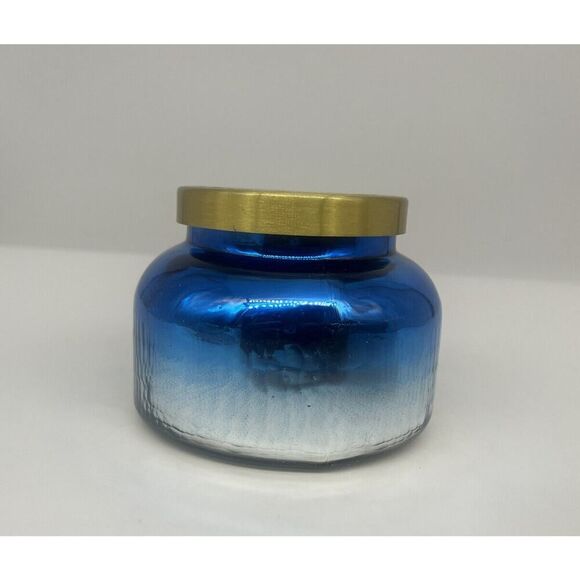 Anthropologie Capri Blue Ombre Faceted Glass Jar Candle Medium 19 0z - Picture 2 of 6